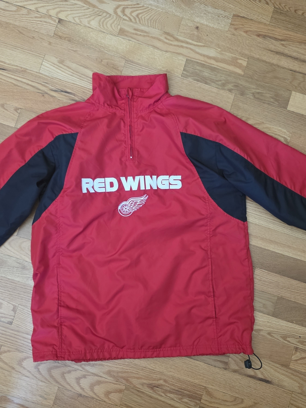 Detroit Red Wings Red Pullover Windbreaker 1/4 Zip Medium